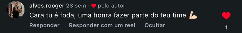 Comentário alves.rooger — uma honra fazer parte do teu time